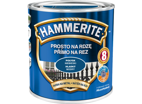 Farba Prosto Na Rdzę Niebieski Połysk 0,25 l Hammerite