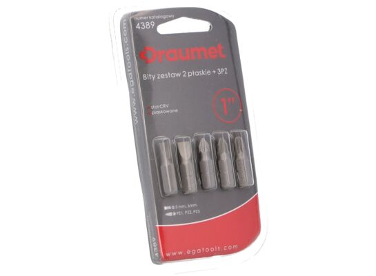 Bity płaskie+PZ 25 mm - 5 szt. DRAUMET