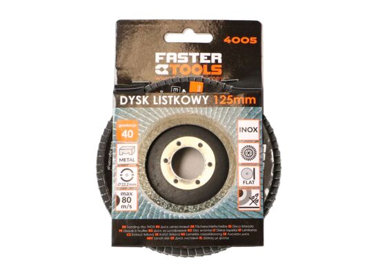 Dyski listkowy INOX 125 mm 40 gr FASTER TOOLS