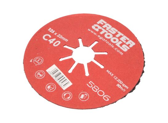 Dysk szlifierski karbowany 125 mm 40 gr FASTER TOOLS