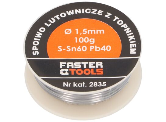 Cyna z kalafonią 100 g 1,5 mm FASTER TOOLS