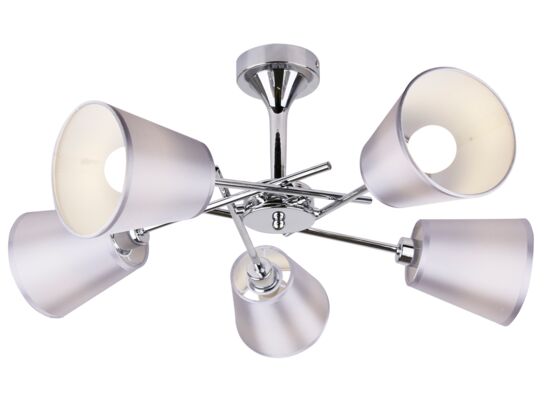 Lampa wisząca VOX 5x40W E14 chrom z abażurem CANDELLUX