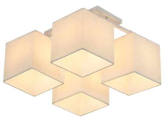 Lampa BOHO AMPLA 4x40W E27 biały abażur beżowy CANDELLUX