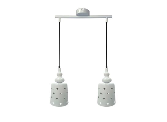 Lampa wisząca HAMP 2x60W E27 biały CANDELLUX