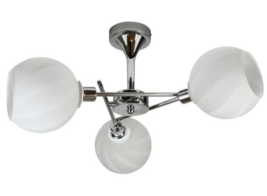 Lampa wisząca RAUL 3x40W E14 chrom klosz biały CANDELLUX