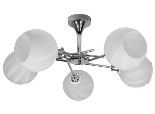 Lampa wisząca RAUL 5x40W E14 chrom klosz biały CANDELLUX