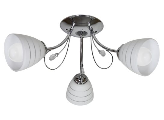 Lampa wisząca SIMPLI 3x40W E27 chrom z kryształkiem + klosz z paskiem CANDELLUX