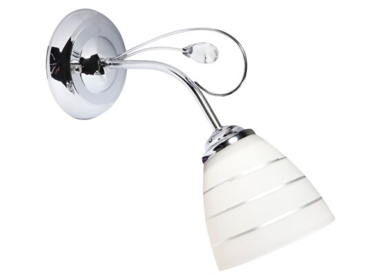 Kinkiet SIMPLI 1x40W E27 chrom z kryształkiem + klosz z paskiem CANDELLUX