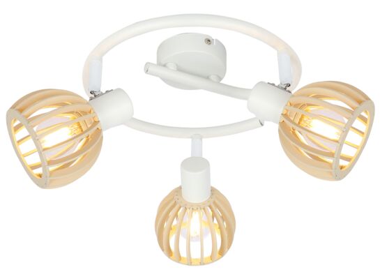 Spirala ATARRI 3x25W E14 biały+drewno CANDELLUX