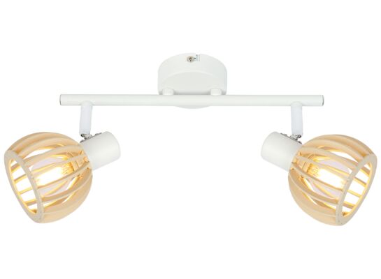 Listwa ATARRI 2x25W E14 biały+drewno CANDELLUX