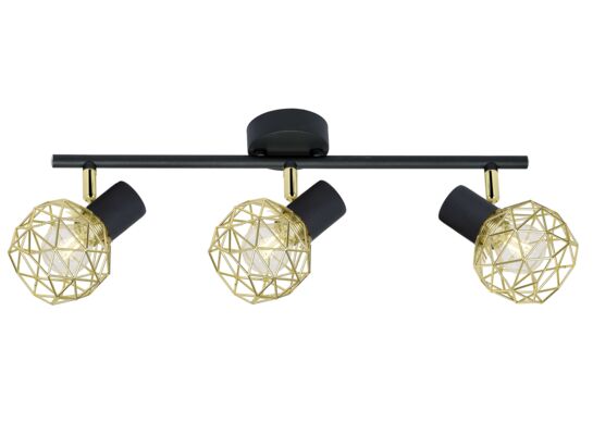 Listwa ACROBAT 3x40W E14 czarny klosz złoty CANDELLUX