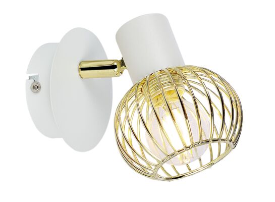 Kinkiet OSLO 1x40W E14 biały/złoty CANDELLUX