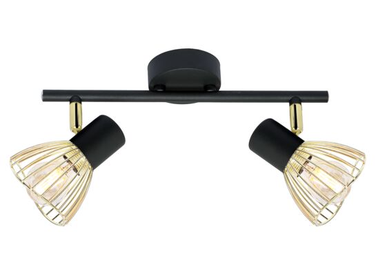 Listwa FLY 2x40W E14 czarny/złoty CANDELLUX