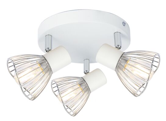 Plafon FLY 3x40W E14 biały/chrom CANDELLUX
