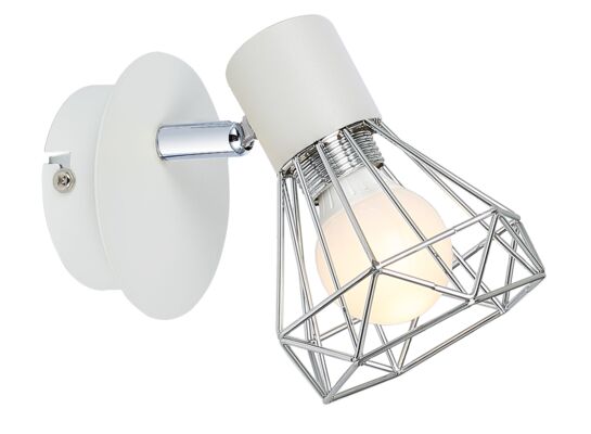 Kinkiet VERVE 1x40W E14 biały abażur chrom CANDELLUX