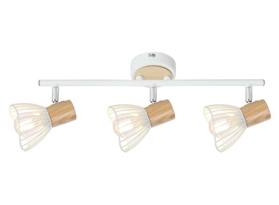 Listwa CHILE 3xMAX 25W E14 biały+drewno CANDELLUX
