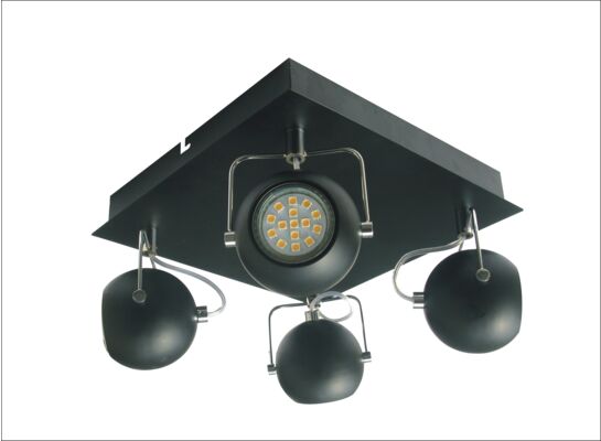 Plafon TONY 4x3W LED GU10 czarny matowy CANDELLUX