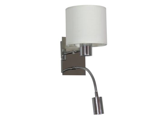 Kinkiet SYLWANA 1x40W E14+LED z wyłącznikiem chrom/biały CANDELLUX