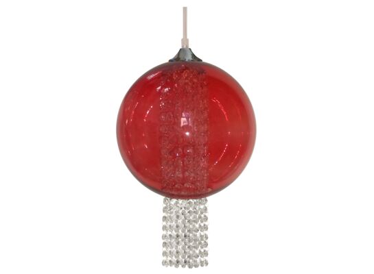 Lampa wisząca ALLANI 25 1x60W E27 czerwony z kryształkami CANDELLUX