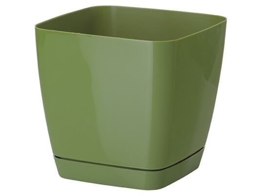 Doniczka TOSCANA 11 cm kwadratowa zielony oliwkowy