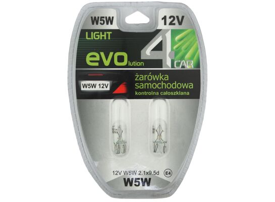 Zestaw żarówek samochodowych W5W 12V 5W całoszklane 4CAR