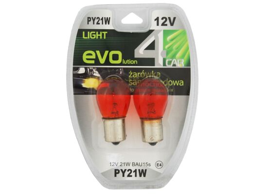 Zestaw żarówek samochodowych PY21W 12V 21W pomarańczowe 4CAR
