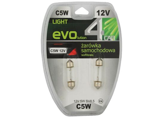 Zestaw żarówek samochodowych C5W 12V 5W rurka 35 4CAR