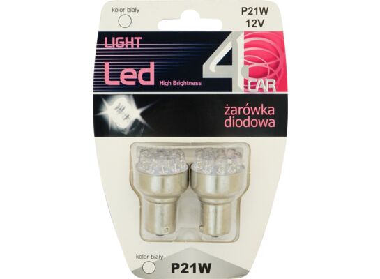 Zestaw żarówek samochodowych LED P21W 12V 4CAR