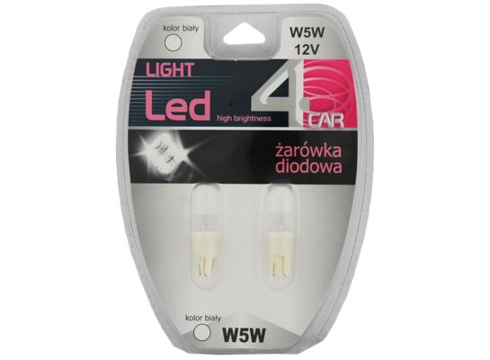 Zestaw żarówek samochodowych LED W5W 12V 4CAR