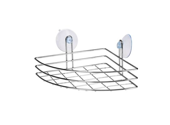 Półka narożna z przyssawkami srebrny