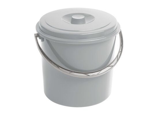 Wiadro 16 l szary z pokrywą