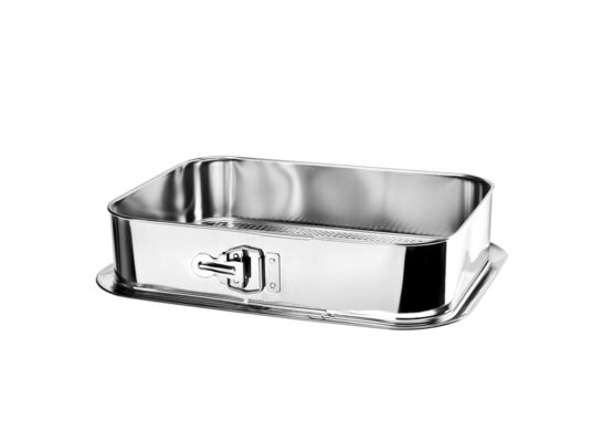 Tortownica prostokątna PLATINO 34x24 cm srebrny