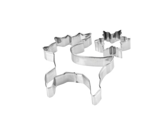 Wykrawaczki metalowe 2 sztuki renifer srebrny