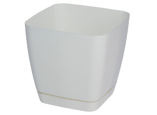 Doniczka TOSCANA 17 cm kwadratowa biały