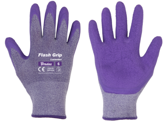 Rękawice ochronne FLASH GRIP LAVENDER lateks, rozmiar 7
