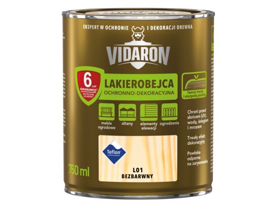 Lakierobejca Ochronno-Dekoracyjna Bezbarwny L01 0,75 l VIDARON