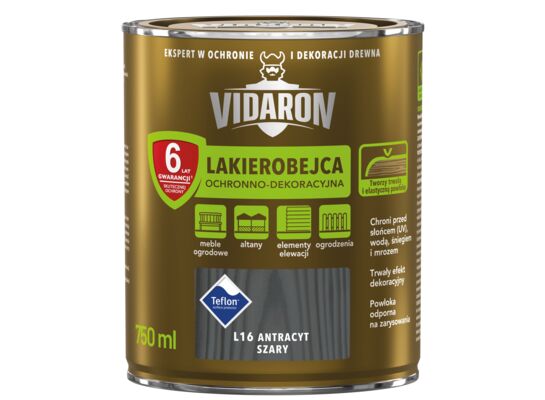 Lakierobejca Ochronno-Dekoracyjna Antracyt Szary L16 0,75 l VIDARON