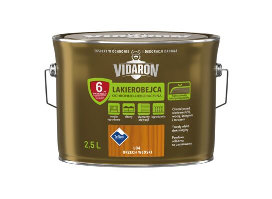 Lakierobejca Ochronno-Dekoracyjna Orzech Włoski L04 2,5 l VIDARON