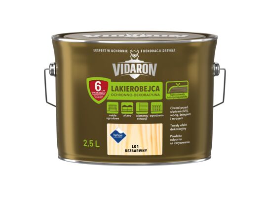 Lakierobejca Ochronno-Dekoracyjna Bezbarwny L01 2,5 l VIDARON