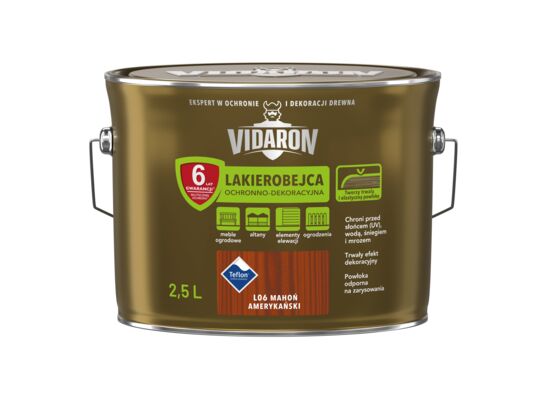 Lakierobejca Ochronno-Dekoracyjna Mahoń Amerykański L06 2,5 l VIDARON