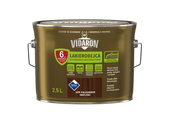 Lakierobejca Ochronno-Dekoracyjna Palisander Indyjski L09 2,5 l VIDARON