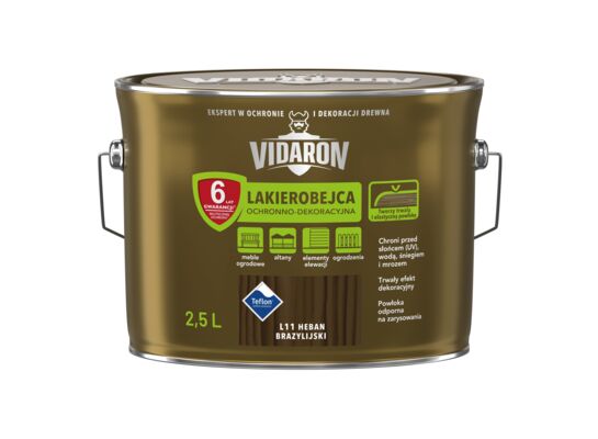 Lakierobejca Ochronno-Dekoracyjna Heban Brazylijski L11 2,5 l VIDARON
