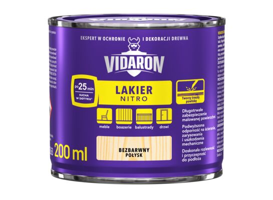 Lakier Nitro bezbarwny 0,2l VIDARON
