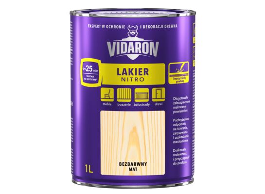 Lakier Nitro bezbarwny matowy 1l VIDARON