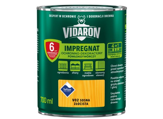 Impregnat Powłokotwórczy Ochronno-Dekoracyjny Sosna Złocista V02 0,7 l VIDARON