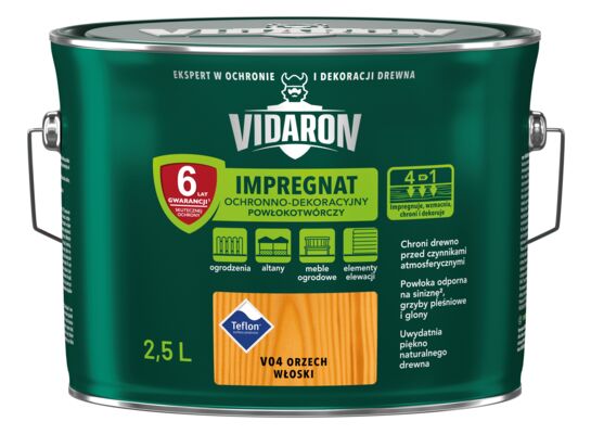 Impregnat Powłokotwórczy Ochronno-Dekoracyjny Orzech Włoski V04 2,5 l VIDARON