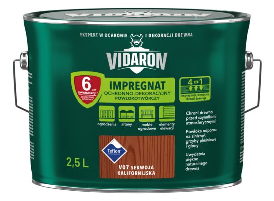 Impregnat Powłokotwórczy Ochronno-Dekoracyjny Sekwoja Kalifornijska V07 2,5 l VIDARON