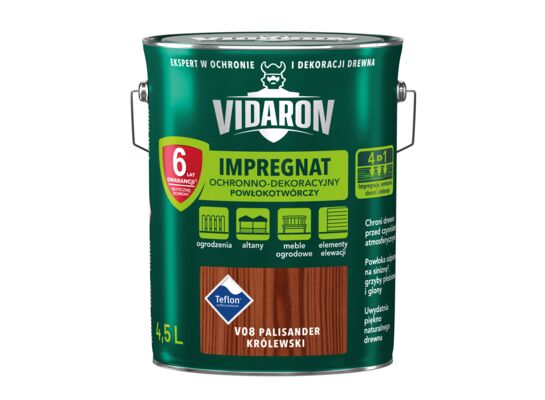 Impregnat Powłokotwórczy Ochronno-Dekoracyjny Palisander Królewski V08 4,5 l VIDARON