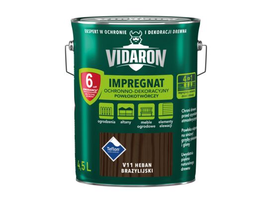 Impregnat Powłokotwórczy Ochronno-Dekoracyjny Heban Brazylijski V11 4,5 l VIDARON