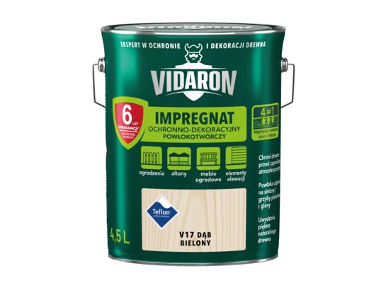 Impregnat Powłokotwórczy Ochronno-Dekoracyjny Dąb Bielony V17 4,5 l VIDARON